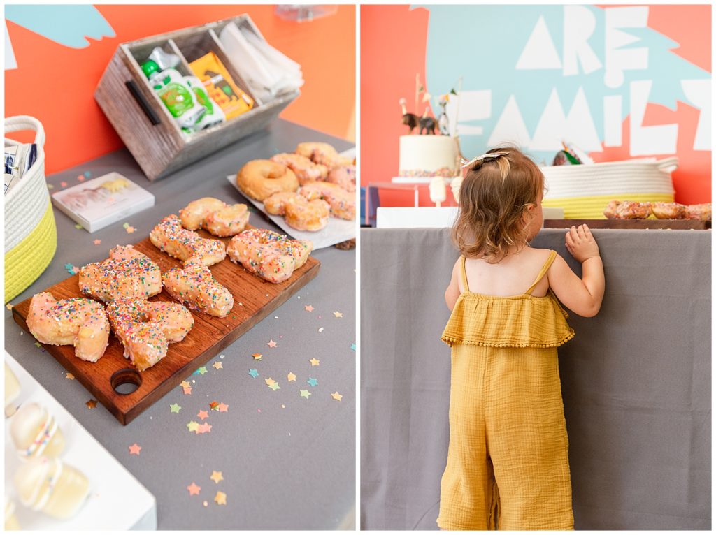Raleigh birthday party venue party animal themed 2nd birthday photos custom donuts