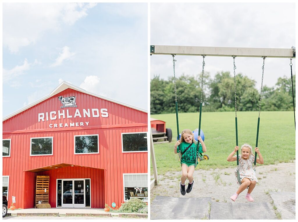 Lifestyle family photos in Virginia - family vacation in Blackstone Richlands Creamery